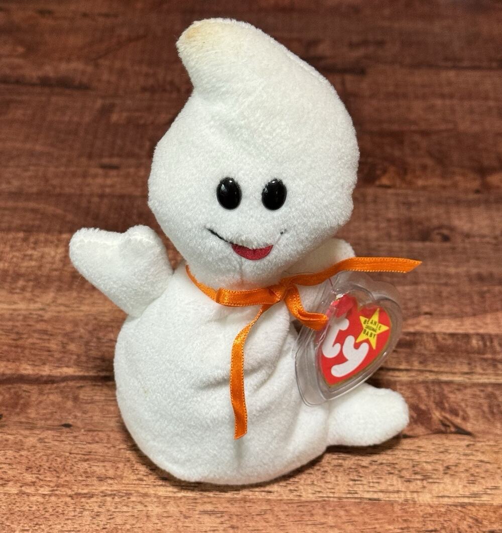 Ty Beanie Baby SPOOKY the 1995 Halloween Ghost 8" Stuffed Animal Toy PVC Pellets